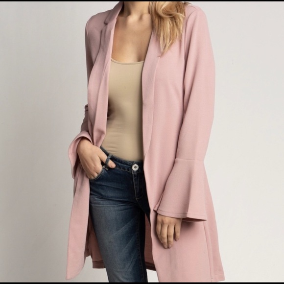 Have Jackets & Blazers - Pink blazer bell sleeves NWOT